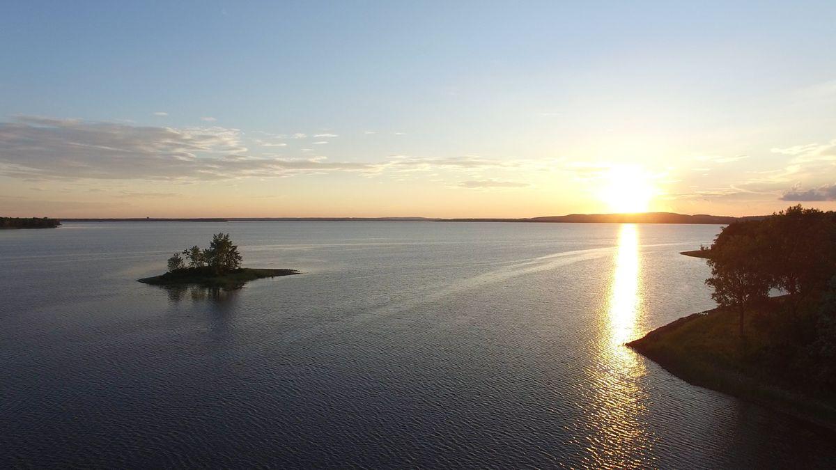 Beautiful Aerial View Of St-Laurent River in Montreal's West Island - Peaceful Nature Sunny Background View